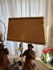 Vintage Hand Carved Wood Paul Revere Colonial Lamp Decor Minuteman Pair American — photo 8