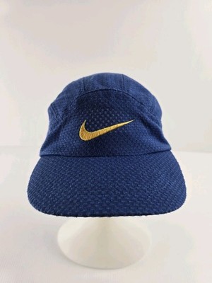 Vintage Nike Tailwind Cap 1990s Running Blue Embroidered Gold Tick Swoosh Hat