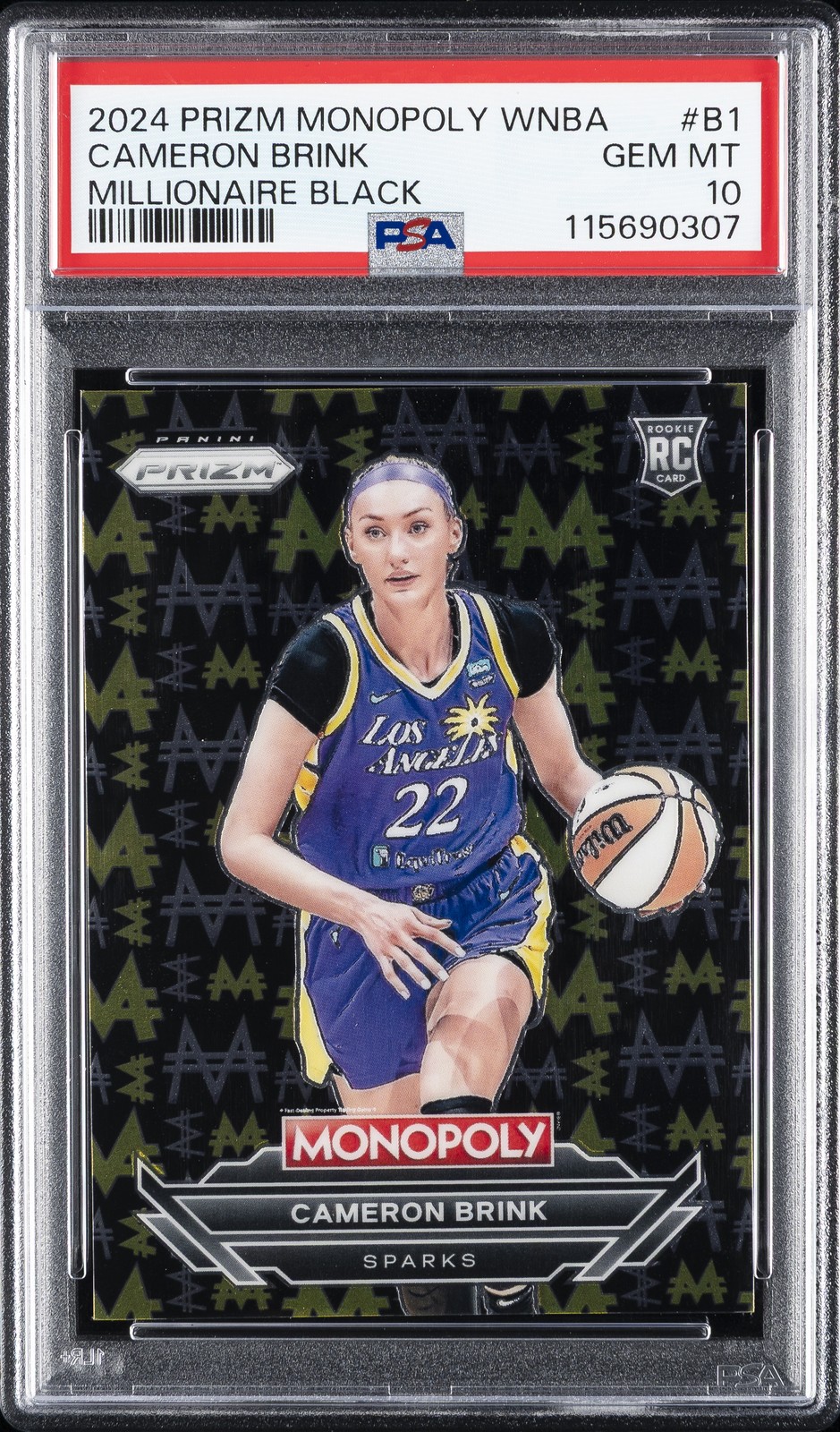 2024 PANINI PRIZM MONOPOLY WNBA MILLIONAIRE BLACK #B1 CAMERON BRINK PSA 10