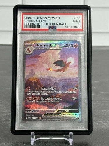 2023 POKEMON MEW EN-151 SPECIAL ILLUSTRATION RARE #199 CHARIZARD EX PSA 9