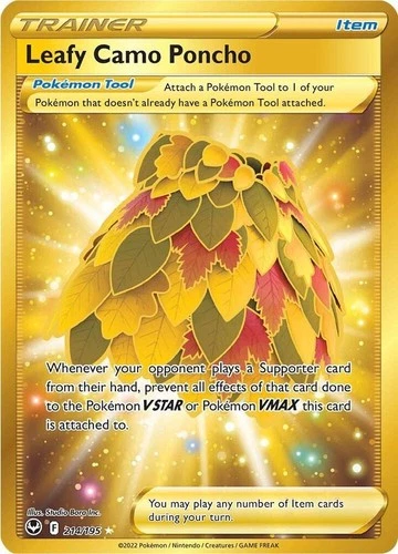 Pokemon - 214/195 - Leafy Camo Poncho (Secret) - Silver Tempest