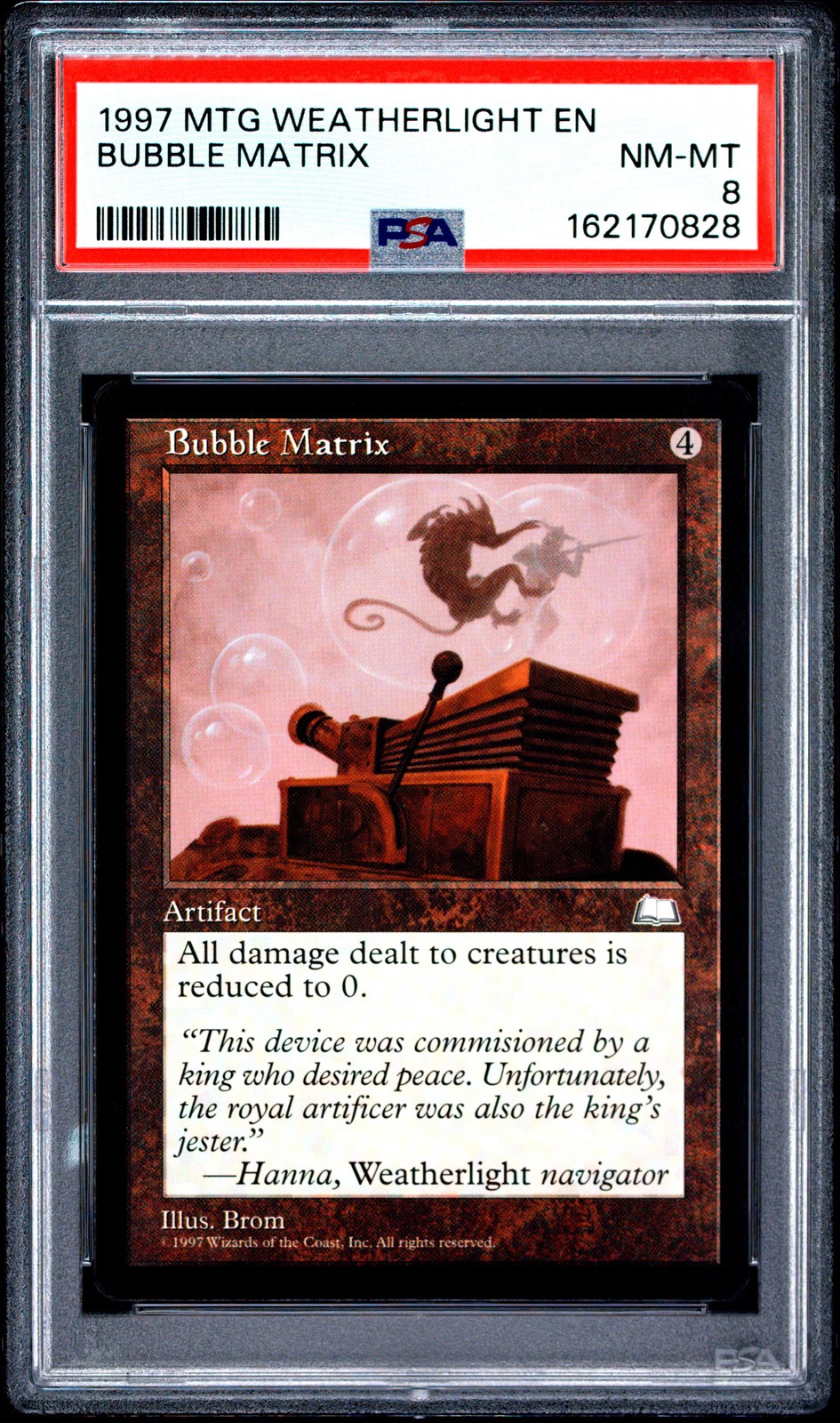 1997 MAGIC: THE GATHERING WEATHERLIGHT BUBBLE MATRIX PSA 8