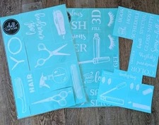 Chalk Couture Transfer Stencil SALON LIPS LASHES RETIRED 12"X18 Rare Transfer