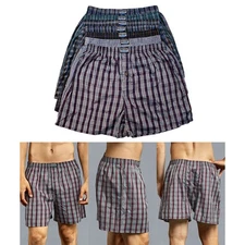12 Lot Mens Knocker Boxers Trunk Plaid Shorts Underwear Cotton Briefs 3XL 50-52