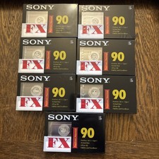 7 x CINTA DE CASETE GRABABLE EN BLANCO SONY FX90 NUEVA Y SELLADA