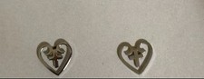 Cross Stainless Steel Stud Earrings - Silvery Heart
