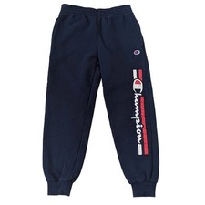 Champion Retro Kids Sweatpants Tapered Leg Spellout Logo Boys Medium 10 12