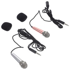 2 Pcs Mini Lapel Microphone Mics Miniature Cell Singing Supplies