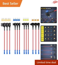 12V Automotive Add-a-Circuit Fuse Tap Set - Complete with 12 Blade Fuses