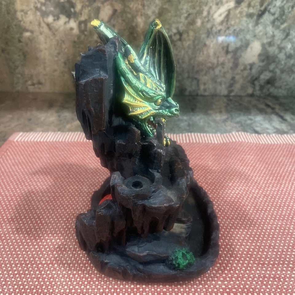  9” Fire breather green dragon and bag of incense Fog like waterfall incense  - Image 4 of 4