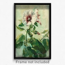 John La Farge - Study of Pink Hollyhocks in Sunlight, from Nature Print 11x17