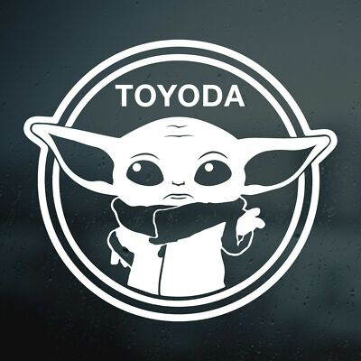 Funny Toyoda Star Wars Baby Yoda Grogu Decal Sticker Toyota Vinyl Window Bumper-