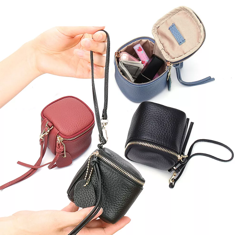 Creative Designer Leather Ladies Zipper Mini Coin Purse Lipstick Bag  Cosmetic Ba