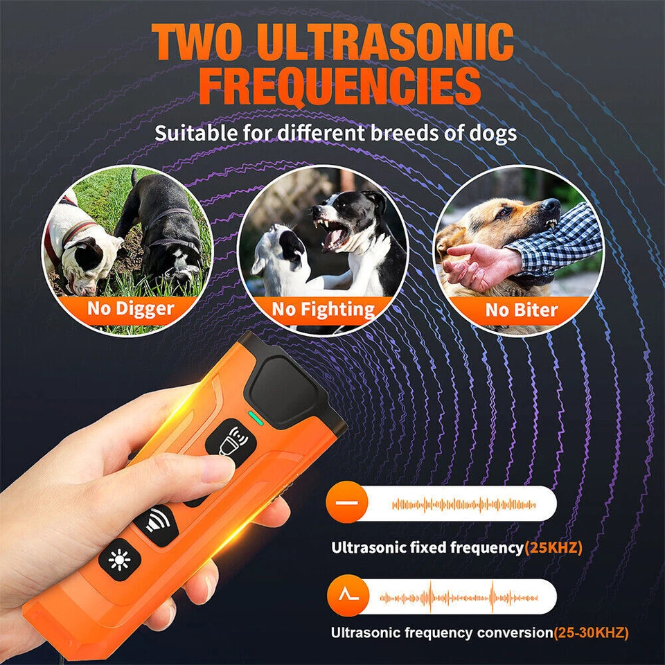 Ultrasonic Dog Bark Deterrent Devices Anti Barking Control Training Rechargeable - Image 4 of 4
