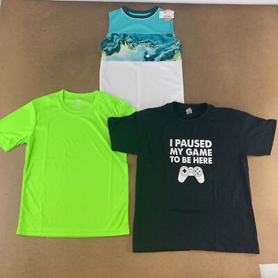 Boys Size Small Epic Lime Green Gildan Black Funny Place Sport Tank 3 Pieces New