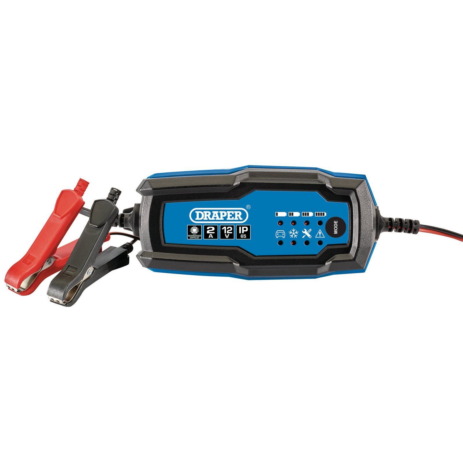 Draper 12V Smart Charger Battery Maintainer 2A Trickle Charge Booster Portable