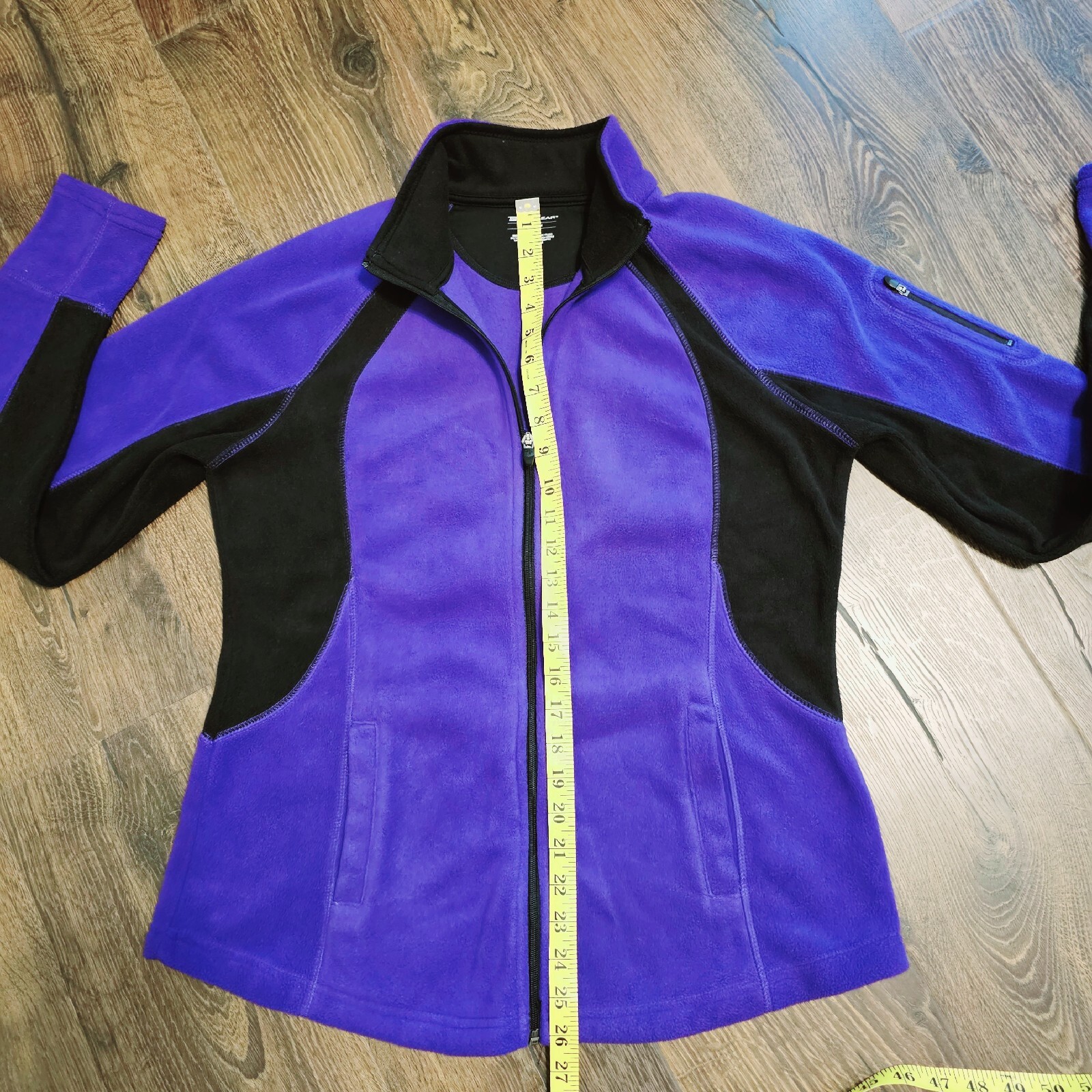 Tek Gear Womens Full Zip Fleece Jacket Purple Black Size Large Front