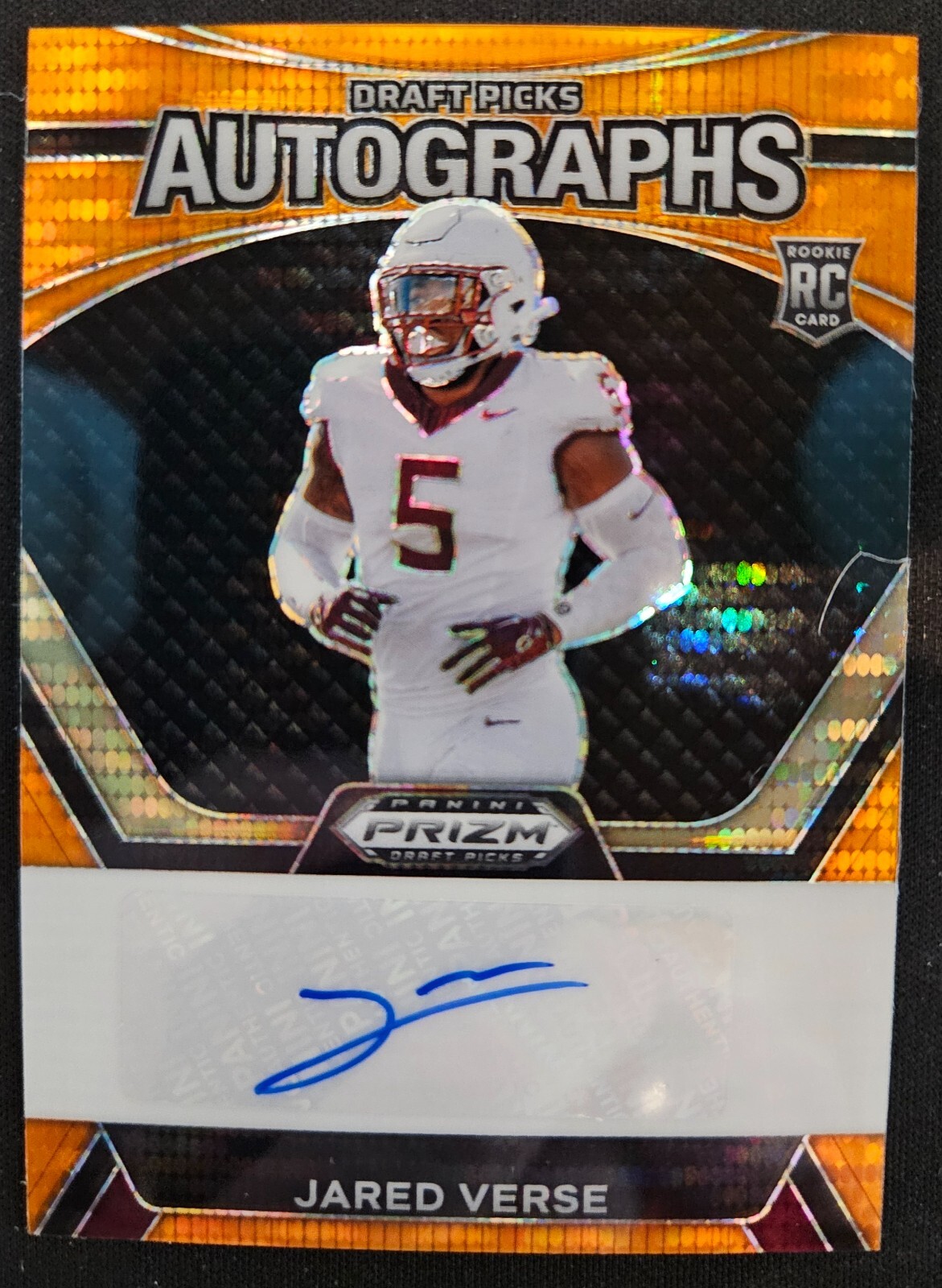 2024 Panini Prizm Draft Picks COMBO - Autographs Orange Pulsar Jared Verse 24/49