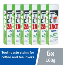 Zact Whitening Toothpaste Remove Tar Stain Whitening for coffee&Tea 160gX6