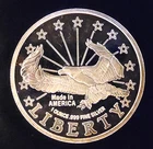 Liberty Eagle Engravable USA Made Rare Vt Bullion-999 Silver 1 Oz Ounce Art Coin