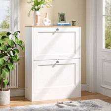 Shoe Rack Shoes Storage Cabinet Wooden Stand Cupboard Unit 2 Drawer Organiser