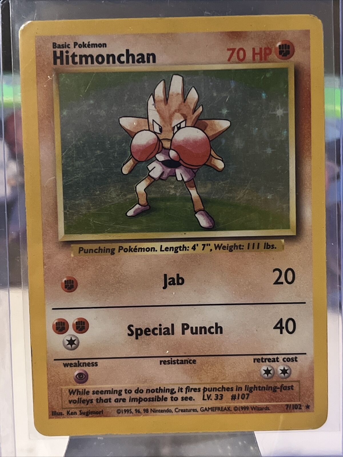 Pokemon 2000 Postcard #100 Hitmonlee Hitmonchan Machamp Base Set Vintage  Card