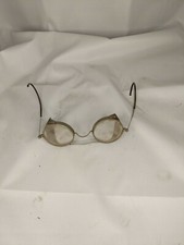 Vintage Antique Metal Round Circle Safety Glasses Goggles Industrial Steampunk