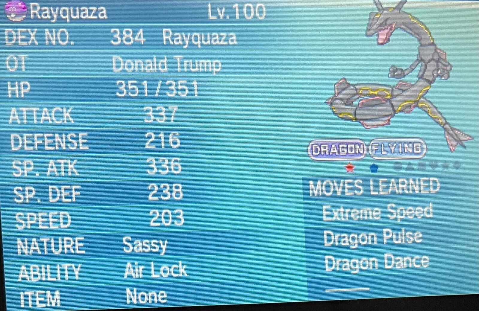 6 Perfect IVS Shiny Rayquaza [Pokemon X/Y or Omega Ruby/Sapphire]