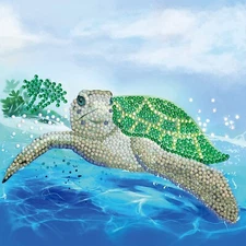 Turtle Paradise Crystal Art Card Kit Craft Buddy New