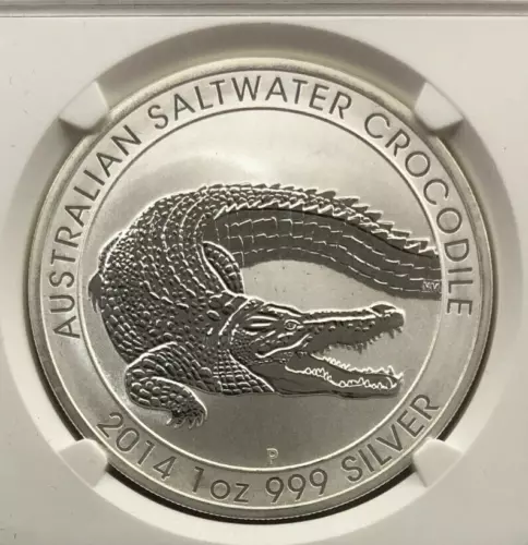 2014P Australia $1. One Dollar. Saltwater Crocodile. NGC MS 70 ER