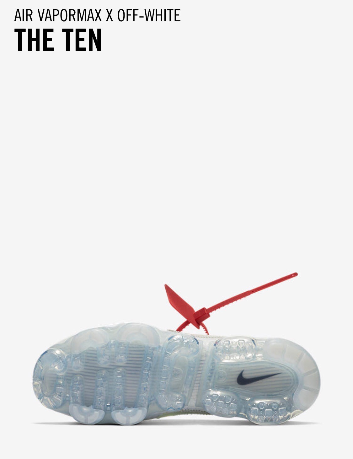 OFF WHITE X NIKE NIKE Air Vapormax Flyknit X bianco sporco THE TEN taglia UK12 US13 EU47 5