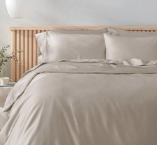 Amazon Aware 100 Organic Cotton 300 Thread Count King Duvet Cover Set Taupe