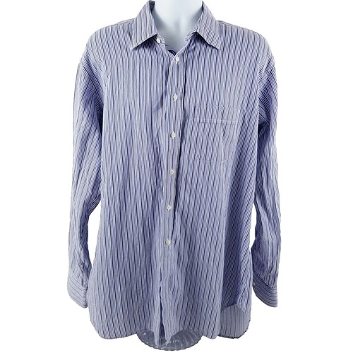 mason james dress shirts Men's Mason James Dress Shirt XXL Stretch Blue/White Checked Button Down (b)