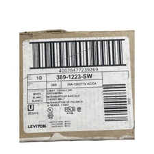 (10-Pk)Leviton 20-A 120/277-V 3-Way AC Quiet Toggle Switch Grounding 389-1223-SW