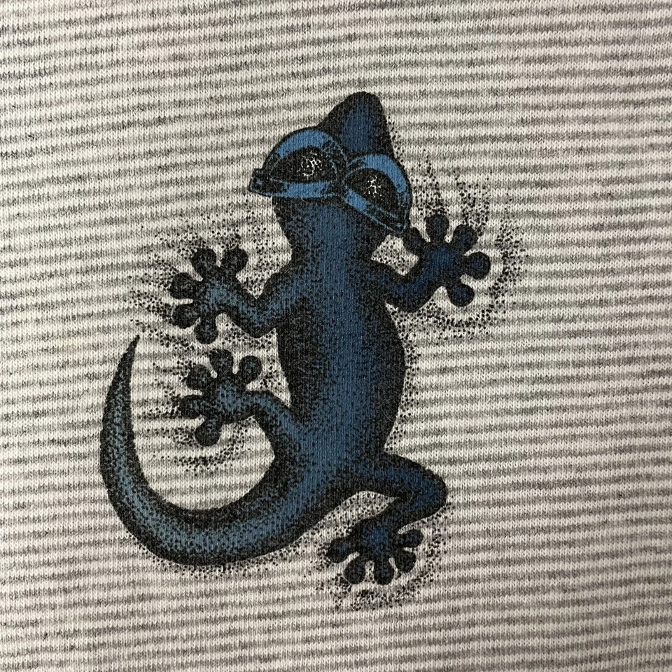 Camiseta De Colección Años 80 90 GECKO Hawaii Hombres Gris Azul Logo LARGO SKATER SURFISTA L Foto 4 de 4