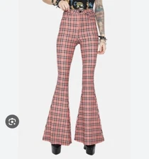 ⚡️La Bijou High Waisted Plaid Bell Bottom Pants⚡️