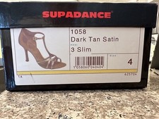 Supadance Dark Tan Satin Latin Ballroom Dance Shoes UK 4