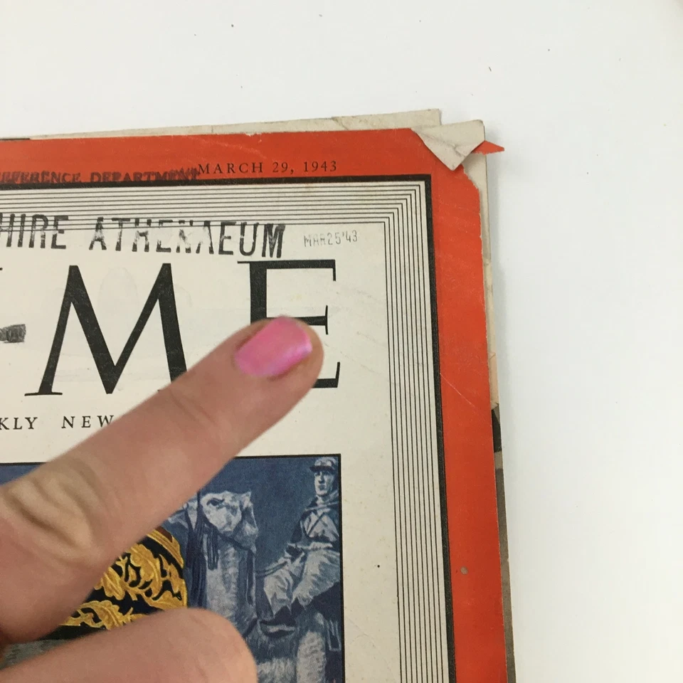 Time Magazine March 29 1943 Vol 41 #13 French General Henri Honoré Giraud - Image 3 of 3