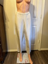 DONNA KARAN VINTAGE BLACK LABEL SILK/ELASTANE IVORY PANT SZ 6