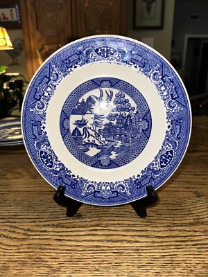 Willow Ware by Royal China Underglaze Dinner Plate 10” EUC