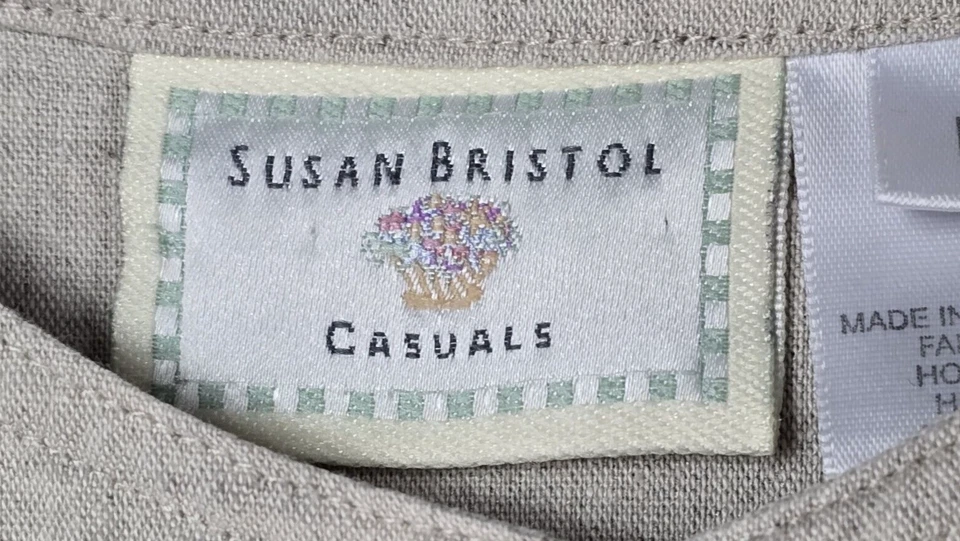 Conjunto de 2 Pantalones Susan Bristol Informales Mezcla de Lino Conjunto Túnica Camisa L Pantalones 14 Foto 2 de 4