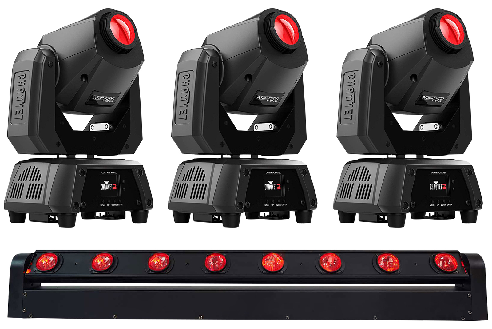 Точечный светильник Chauvet DJ Intimidator Spot 160 мощностью 60 Вт с движущимся головным лучом DMX с ЖК-дисплеем + режим тотема