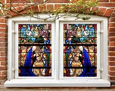 3D Little Baby 280NAO Window Film Print Sticker Cling Stained Glass UV Block Fay