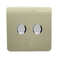 Trendi Switch Decorative Light Switches & Sockets Gold & Polished Chrome Inserts