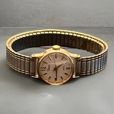 Timex Gold Tone Women Watch Stretch Band Stainless Steel Quartz Needs Battery