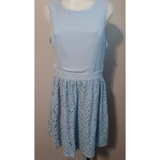 Alya Large Women's NWT Blue Lace Sleeveless Lined Dress  Polyester Francesca's