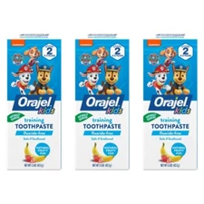 3 Pk Orajel Toddler Training Toothpaste Paw Patrol Fruity Fun Flavor 1.50Oz Ea