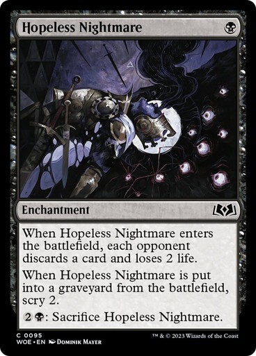 Hopeless Nightmare NM MTG Wilds of Eldraine Black Discard Enchantment Regular