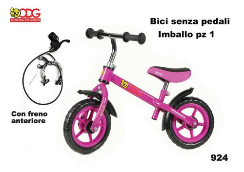 BICI SENZA PEDALI CON FRENO PER BAMBINI BICICLETTA BICI REGOLABILE BIMBI  ROSA | eBay