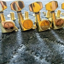 Juego de 6 cabezales de máquina llaves clavijas afinadoras de guitarra eléctrica Fender Strat dorado
